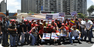 Los Trabajadores del CNTI se movilizaron con entusiasmo contagioso desde la sede Cantv a Miraflores