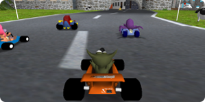 SuperTuxKart es parecido a Mario Kart, pero con sus propios personajes y niveles.