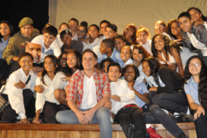 Los estudiantes apreciaron el film de la Villa del Cine, en compañía de su protagonista