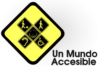 señalización de personas con discapacidad, texto; un accesible